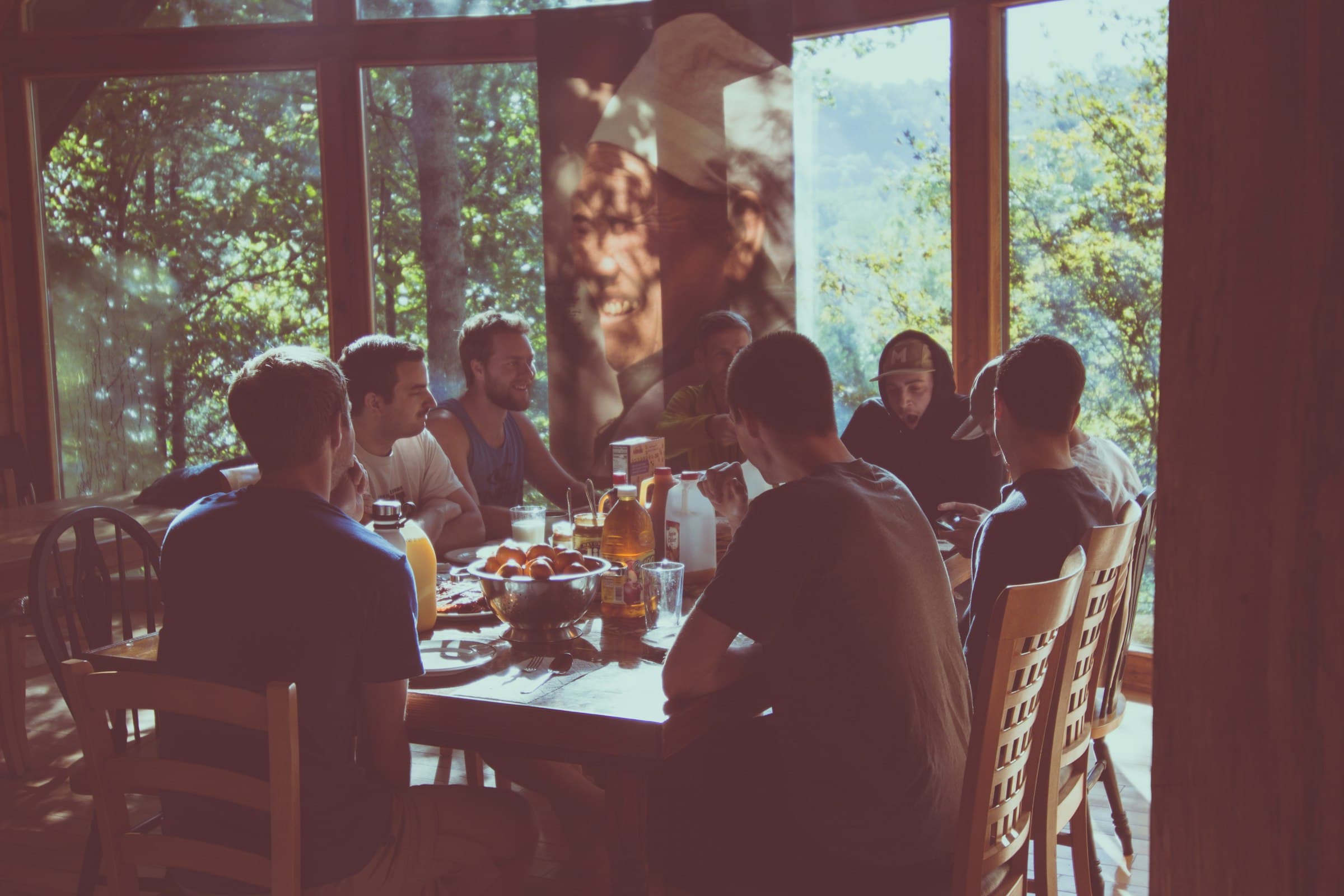 People sharing a meal together at a restaurant